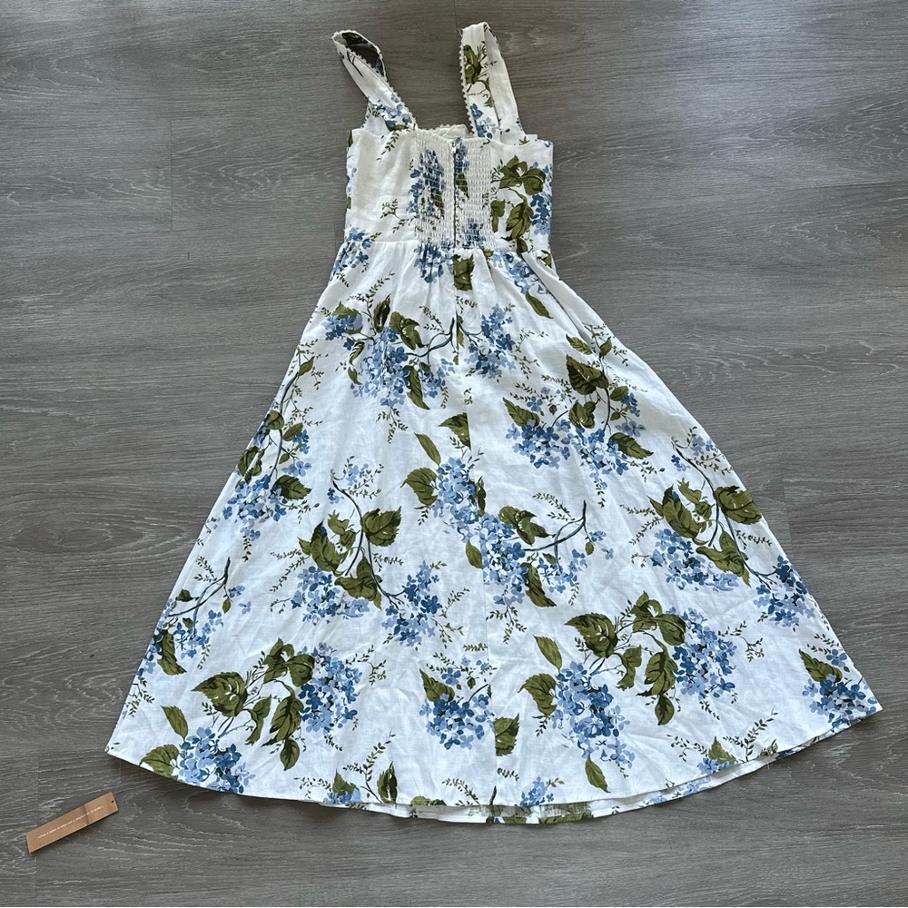 Reformation Tagliatelle Riviera Linen Floral Dress - Picture 5 of 12